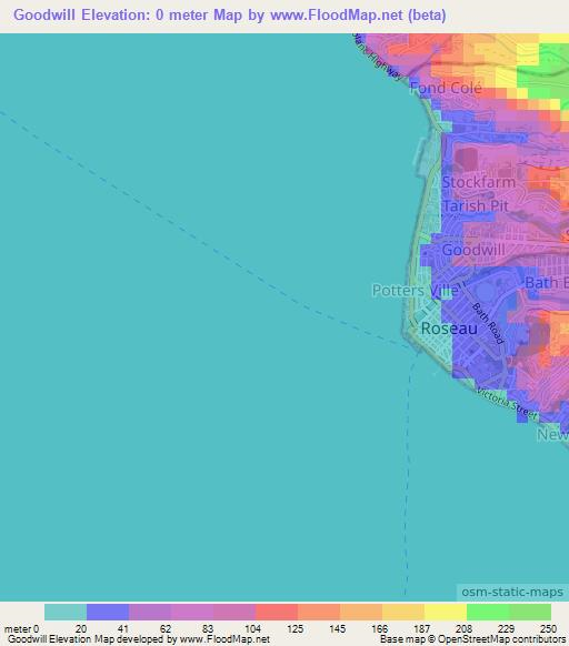 Goodwill,Dominica Elevation Map