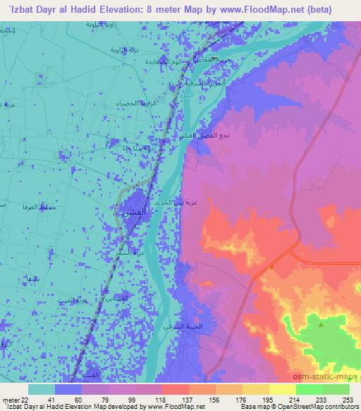 Elevation of `Izbat Dayr al Hadid,Egypt Elevation Map, Topography, Contour