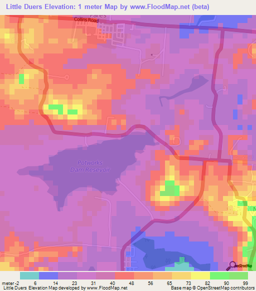 Little Duers,Antigua and Barbuda Elevation Map