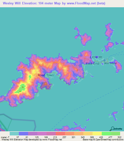 Wesley Will,British Virgin Islands Elevation Map