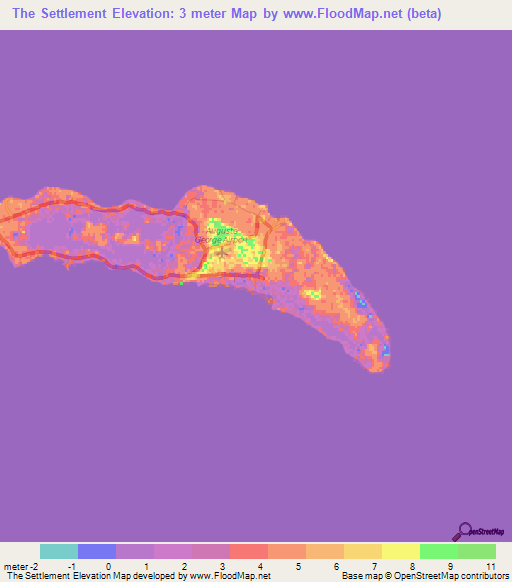 The Settlement,British Virgin Islands Elevation Map