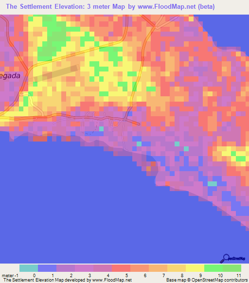 The Settlement,British Virgin Islands Elevation Map