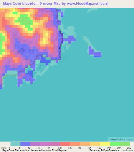 Maya Cove,British Virgin Islands Elevation Map