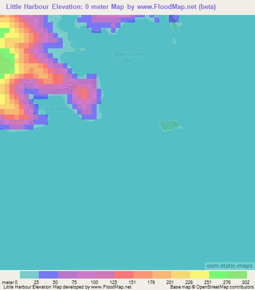 Little Harbour,British Virgin Islands Elevation Map