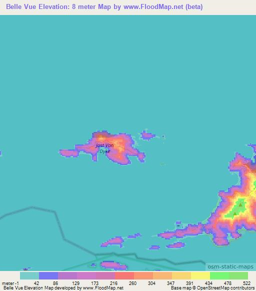 Belle Vue,British Virgin Islands Elevation Map