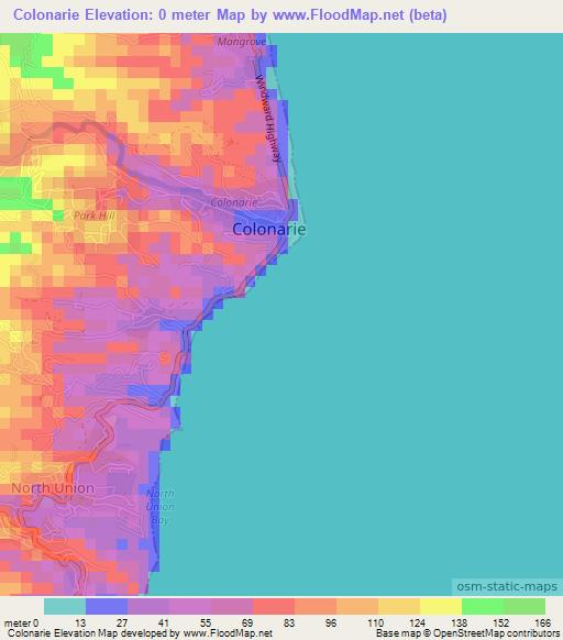 Colonarie,Saint Vincent and the Grenadines Elevation Map