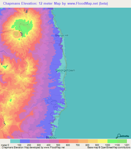 Chapmans,Saint Vincent and the Grenadines Elevation Map