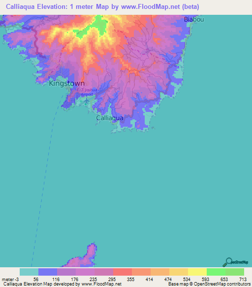 Calliaqua,Saint Vincent and the Grenadines Elevation Map