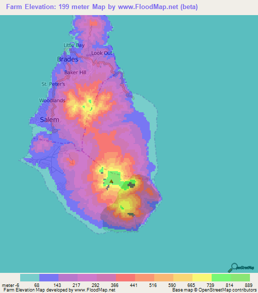 Farm,Montserrat Elevation Map