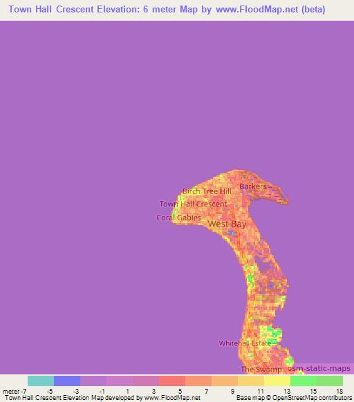 Town Hall Crescent,Cayman Islands Elevation Map