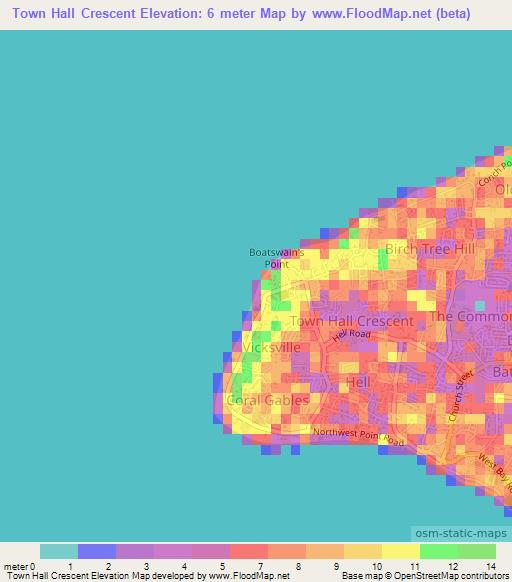 Town Hall Crescent,Cayman Islands Elevation Map