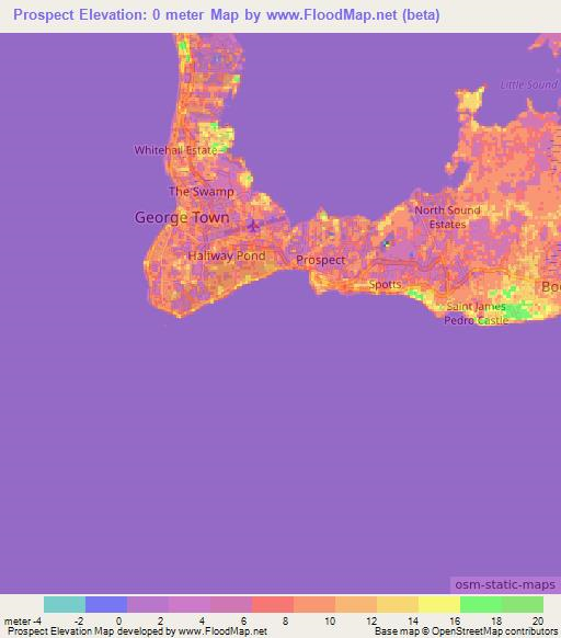 Prospect,Cayman Islands Elevation Map