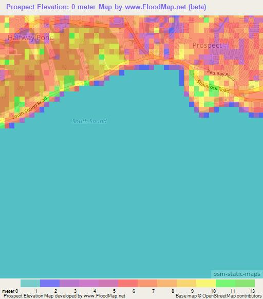 Prospect,Cayman Islands Elevation Map