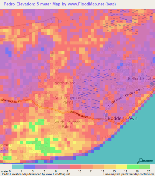 Elevation of Pedro,Cayman Islands Elevation Map, Topography, Contour