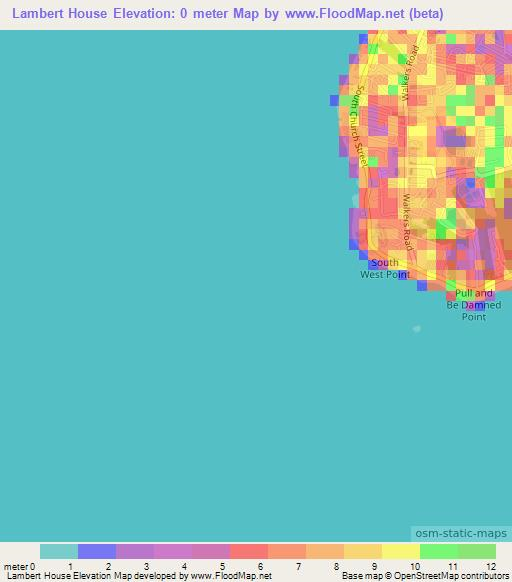 Lambert House,Cayman Islands Elevation Map