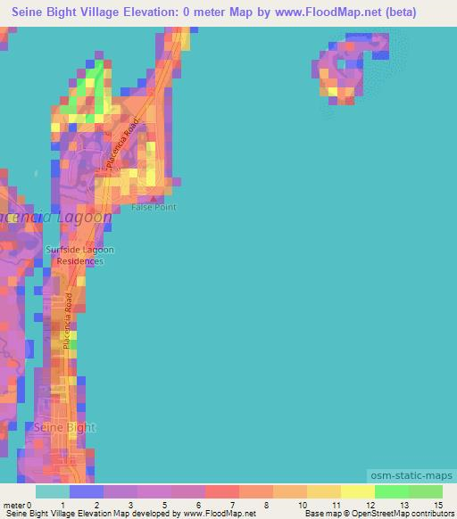 Seine Bight Village,Belize Elevation Map