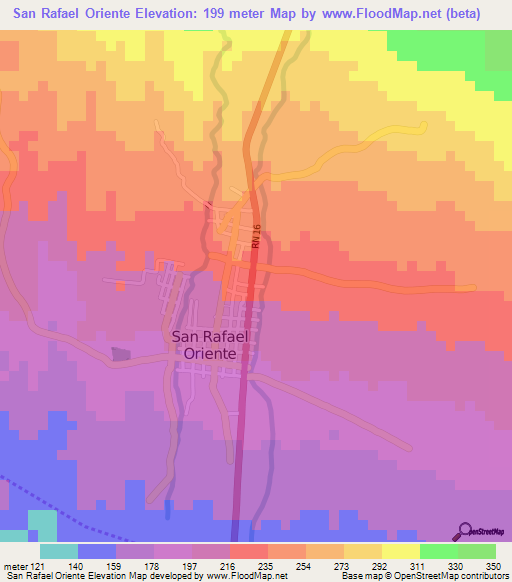 San Rafael Oriente,El Salvador Elevation Map