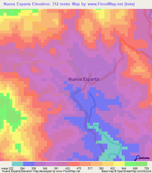 Nueva Esparta,El Salvador Elevation Map