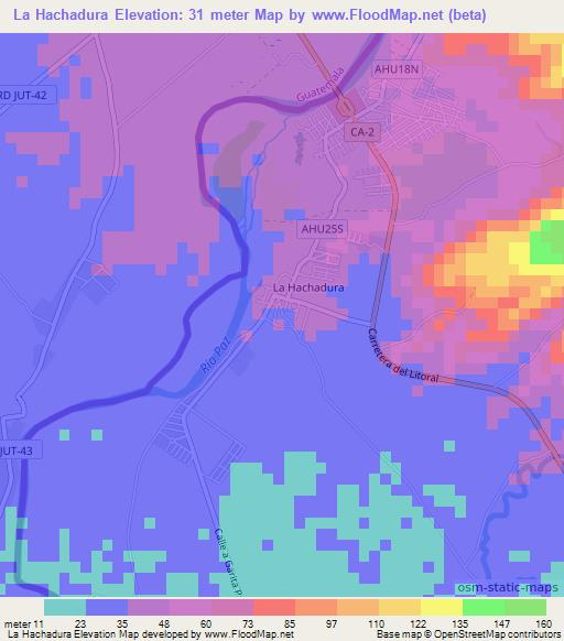 La Hachadura,El Salvador Elevation Map