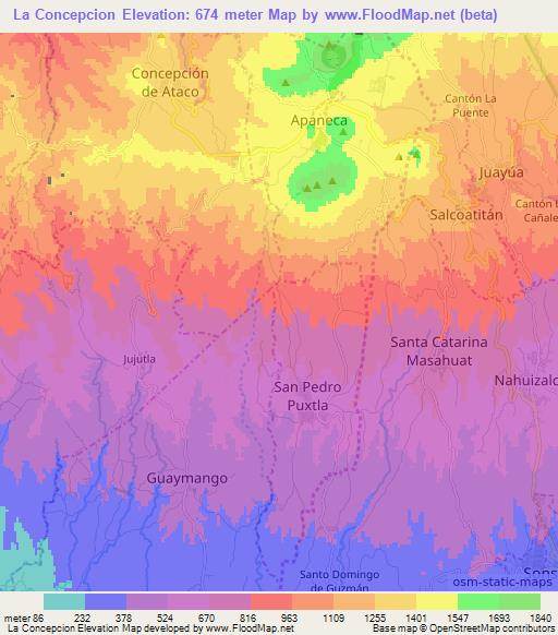 La Concepcion,El Salvador Elevation Map