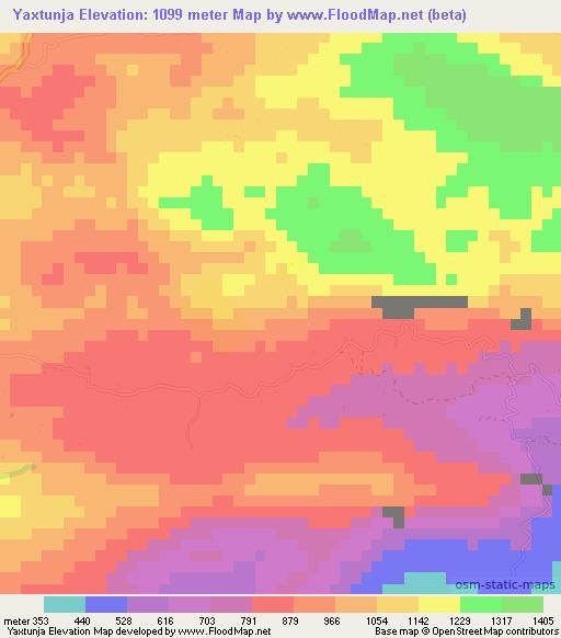 Yaxtunja,Guatemala Elevation Map