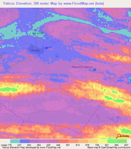 Yalicoc,Guatemala Elevation Map