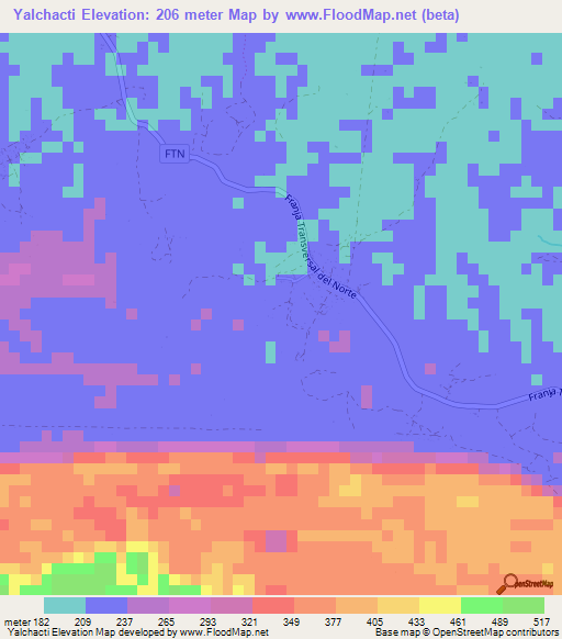 Yalchacti,Guatemala Elevation Map