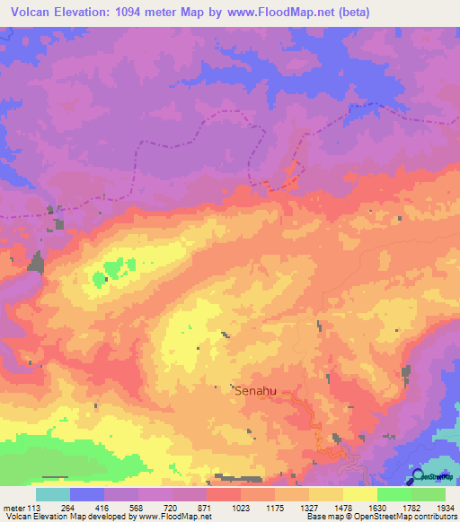 Volcan,Guatemala Elevation Map