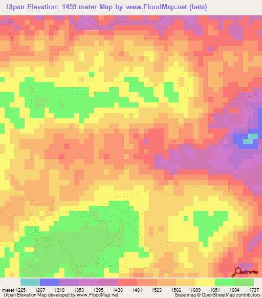 Ulpan,Guatemala Elevation Map