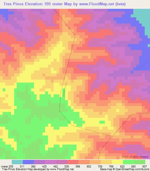 Tres Pinos,Guatemala Elevation Map