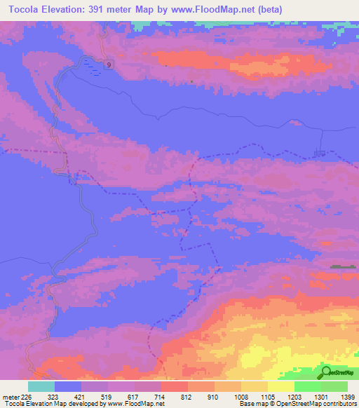 Tocola,Guatemala Elevation Map