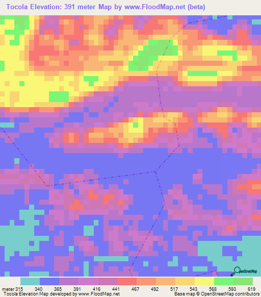 Tocola,Guatemala Elevation Map