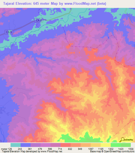 Tajaral,Guatemala Elevation Map