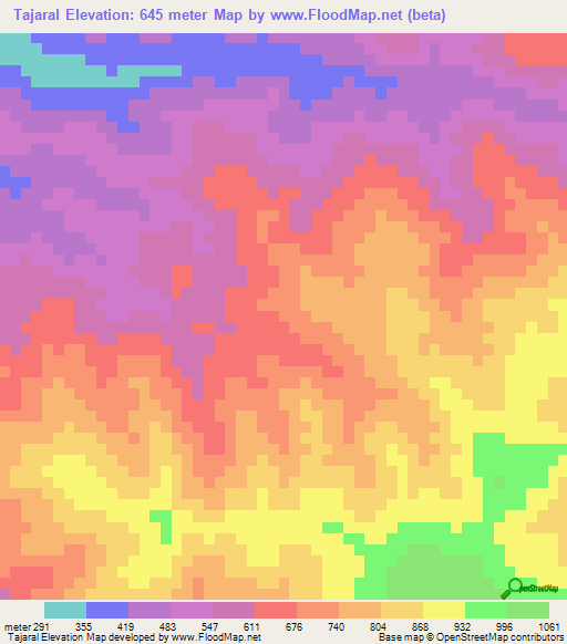 Tajaral,Guatemala Elevation Map