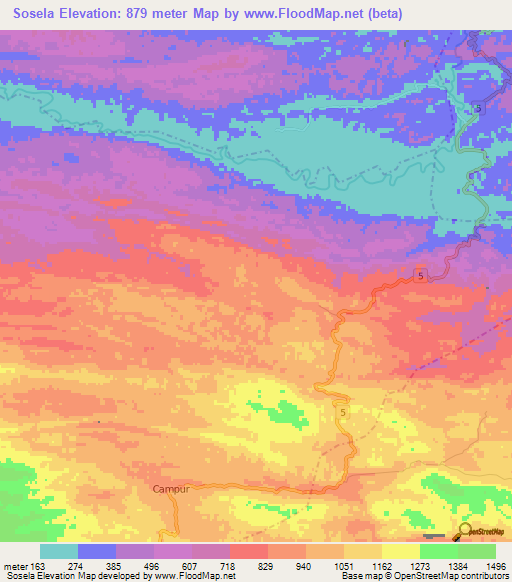 Sosela,Guatemala Elevation Map