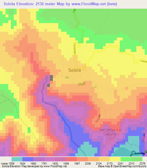 Solola,Guatemala Elevation Map