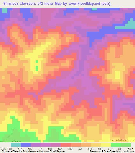 Sinaneca,Guatemala Elevation Map