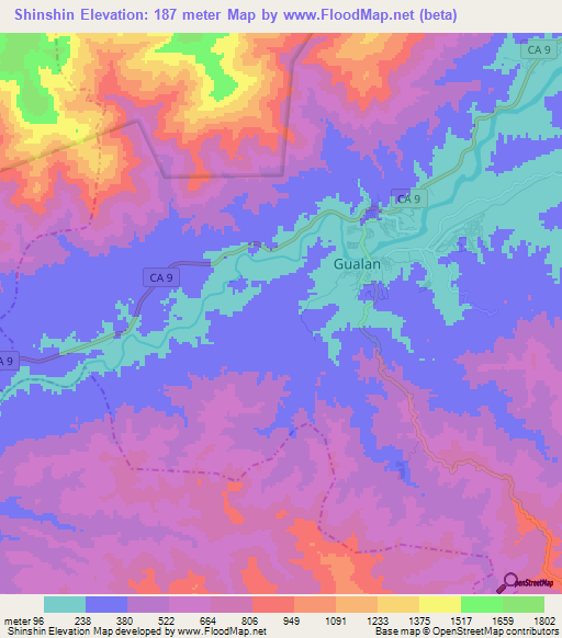 Shinshin,Guatemala Elevation Map