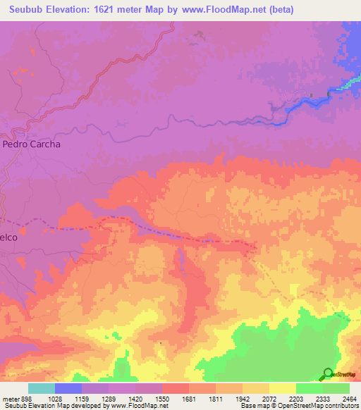 Seubub,Guatemala Elevation Map