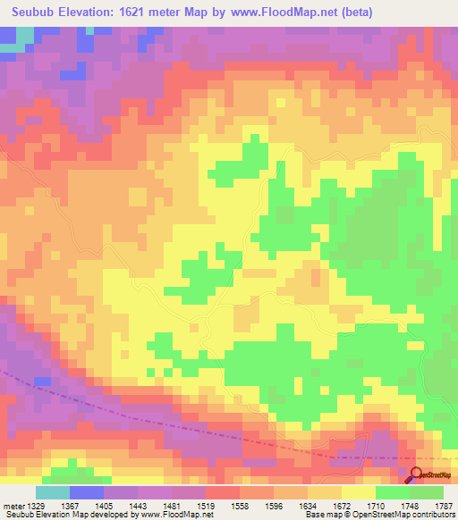 Seubub,Guatemala Elevation Map