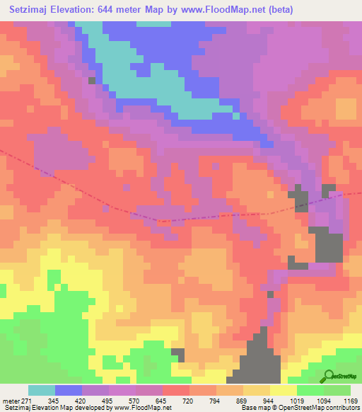 Setzimaj,Guatemala Elevation Map