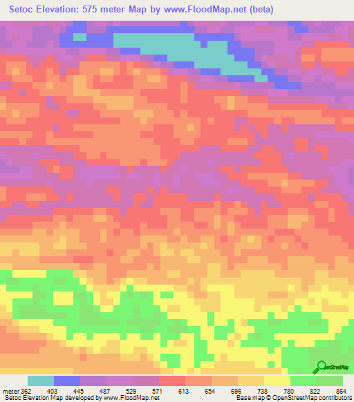 Setoc,Guatemala Elevation Map