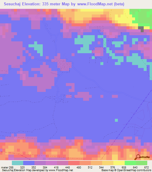 Sesuchaj,Guatemala Elevation Map