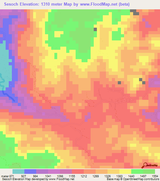 Sesoch,Guatemala Elevation Map