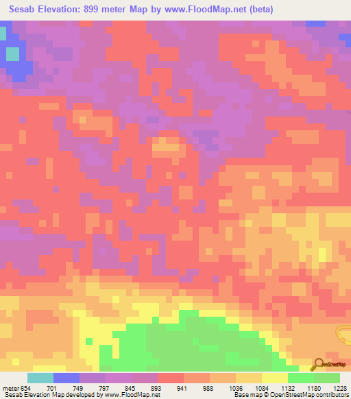 Sesab,Guatemala Elevation Map