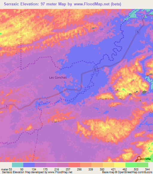 Serraxic,Guatemala Elevation Map