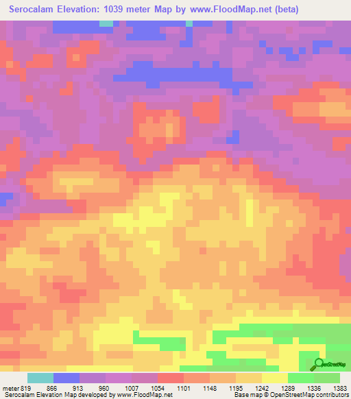 Serocalam,Guatemala Elevation Map