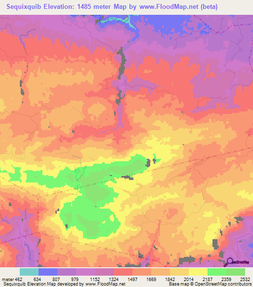 Sequixquib,Guatemala Elevation Map