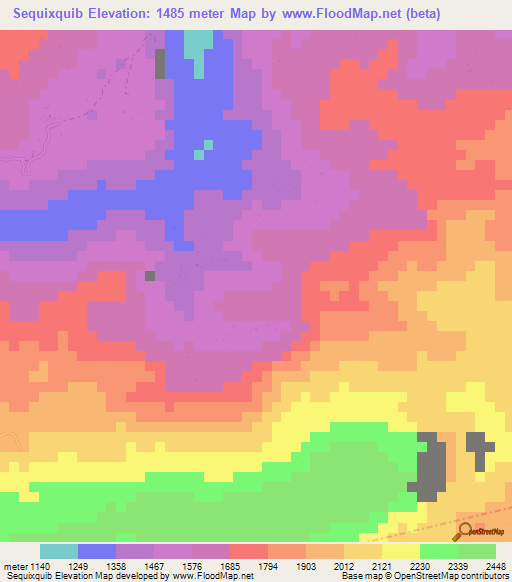 Sequixquib,Guatemala Elevation Map