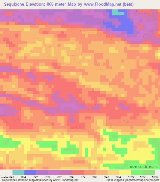 Sequixche,Guatemala Elevation Map